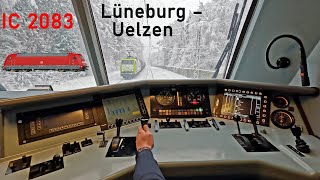 Winter wonderland | IC 2083 Lüneburg - Uelzen | Cab ride | Class 101 | 4K