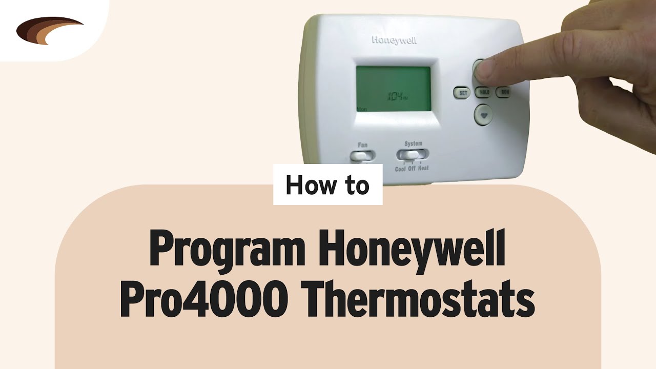 How to Program Honeywell Pro4000 thermostats - YouTube