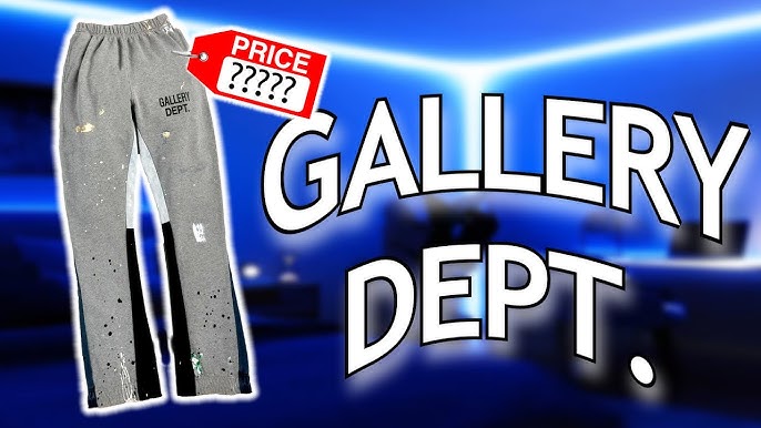 GALLERY DEPT. Dark Grey Paint Splatter Flared Sweatpants (ON BODY