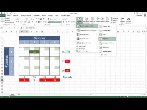 crear tabla de transporte en excel
