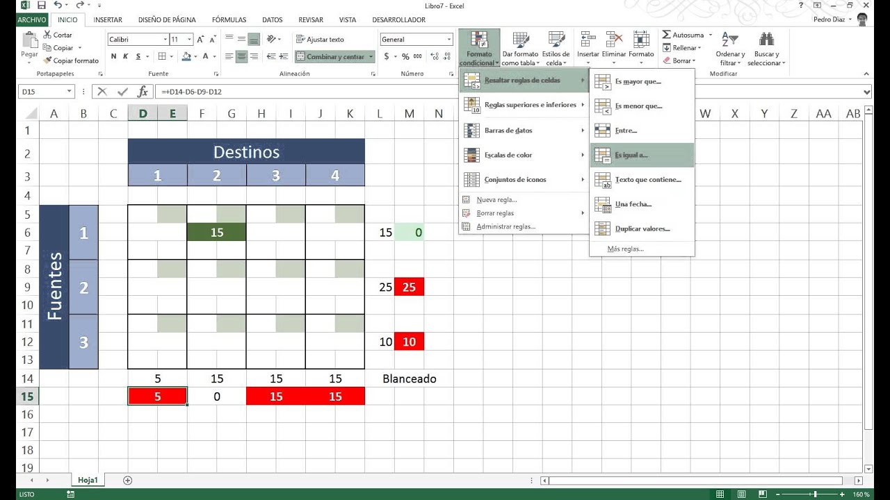 crear tabla de transporte en excel - YouTube