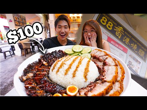 $100 MASSIVE ROAST PORK PLATTER WITH EATBOOK CHIARA!   BEST CHARSIEW & SIO BAK IN SINGAPORE!