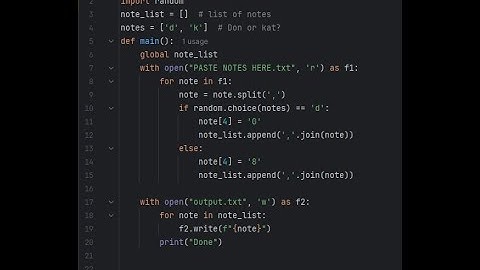 Python code I wrote to randomize patterning in an osu!taiko map