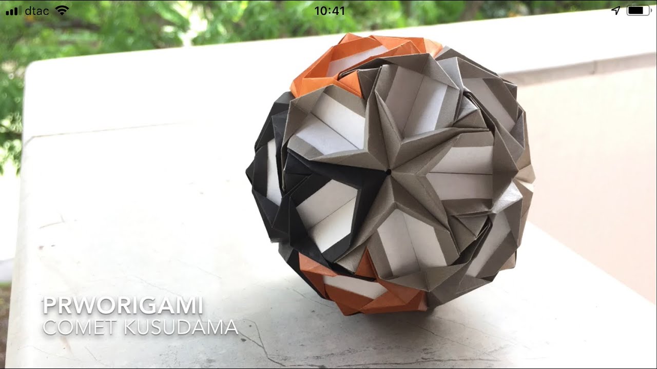Comet Kusudama - PrwOrigami Folding Tutorial 【くす玉・折り紙】