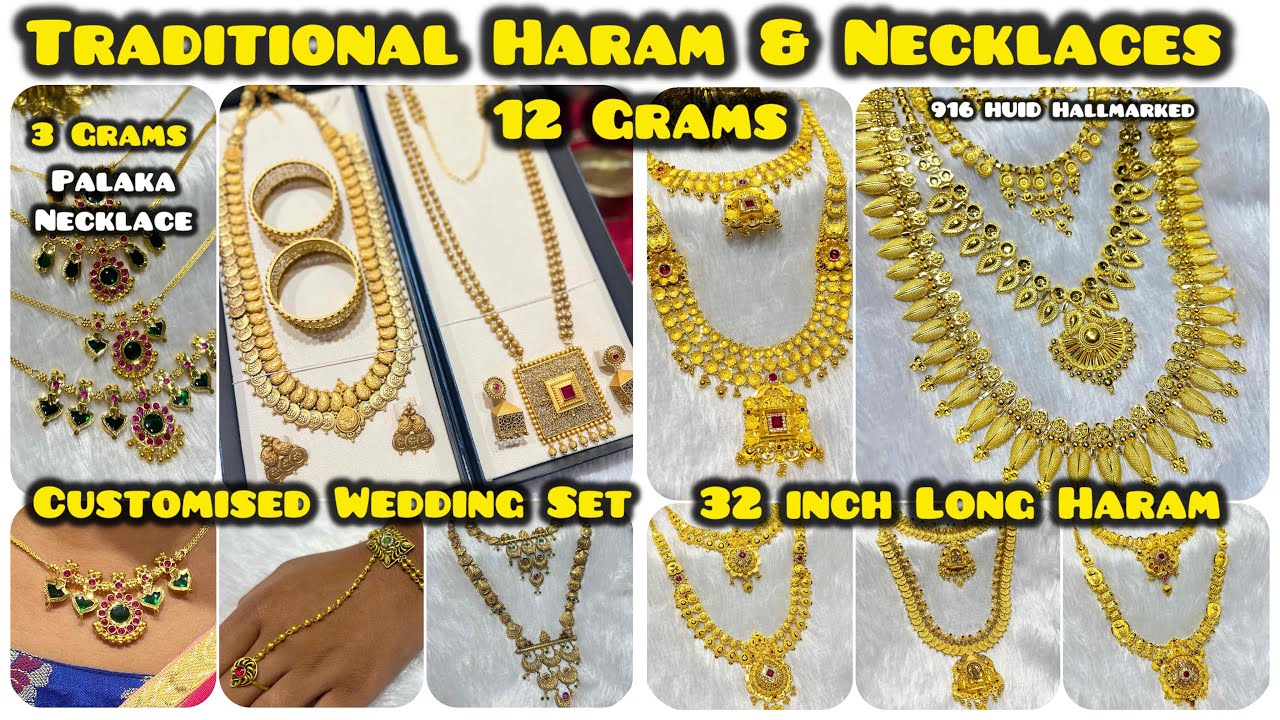 Traditional Haram Necklaces 12 Grams Onwards/Customised Wedding Set @Navaratnajewellers 