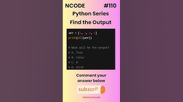 NCODE #110 | Find the Output | Comment your Answer Below | #coding #pythondaily #python #mcqsquiz