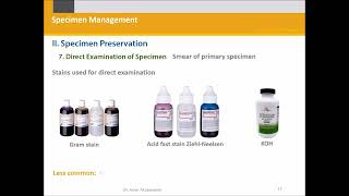 Diagnostic Microbiology: Specimen management