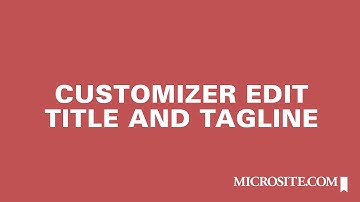 Microsite.com Digital Sales Rep Website Tutorial: Customizer Title and Tagline