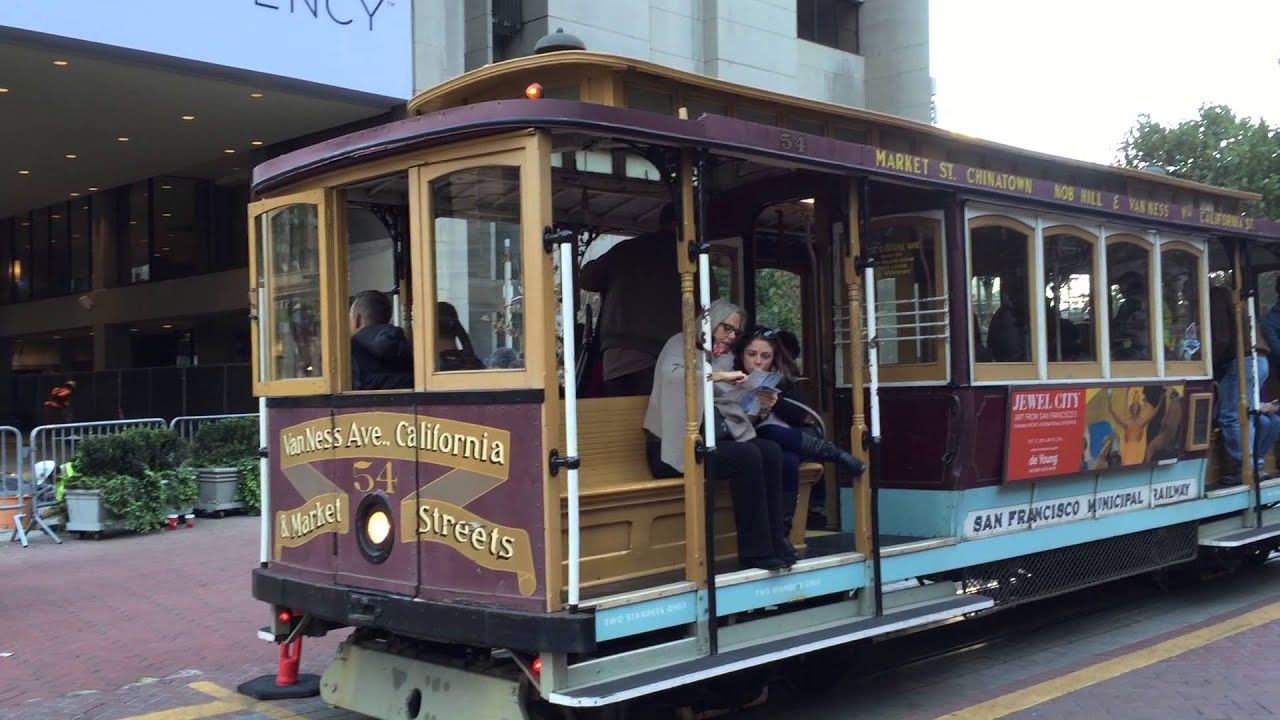 San Francisco Cable Car Van Ness Avenue . California and Market Streets