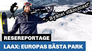 På besök i Europas bästa park Laax, Schweiz