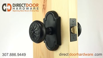 Emtek Petal Knob with Style 11 Rosette in Flat Black