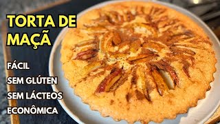 TORTA DE MAÇÃ SEM GLÚTEN E SEM LEITE | Macia, Úmida e Fácil (COM OPÇÃO VEGANA)