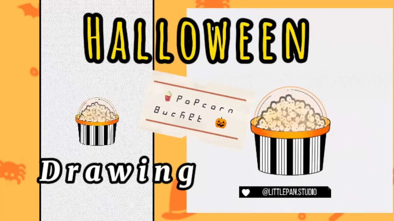 [Littlepan Studio]🎃Halloween Popcorn Bucket🍿Drawing on ibisPaint X 🎨