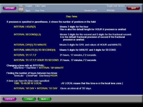 Sql Interval Data Type SQL 059 Data Types, Time Interval Data, Day Time Intervals - YouTube