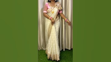 Easy heavy border saree draping trick | #saree #shortsvideo #sareedraping