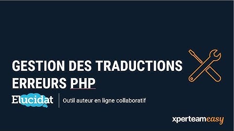 ELUCIDAT - Erreurs PHP lors de la traduction