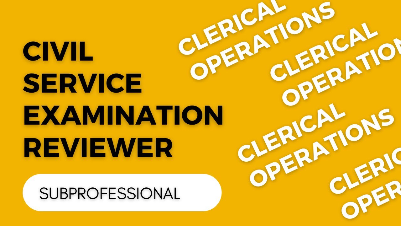 CLERICAL OPERATIONS PART 1 CIVIL SERVICE EXAM REVIEWER 2023 
