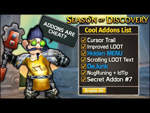 Видео: 7 Must Have ADDONS for Season of Discovery | Classic WoW