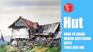 How to draw Urban Sketching /How to draw Twig and Ink