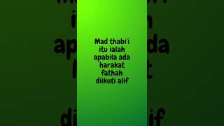 Bacaan mad thabi'i dan cara membacanya