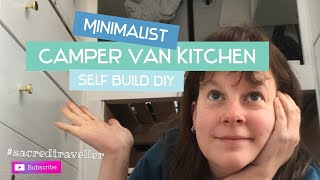 Minimalist campervan conversion tiny kitchen