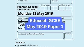 EDEXCEL IGCSE ICT May 2019 PAPER 1