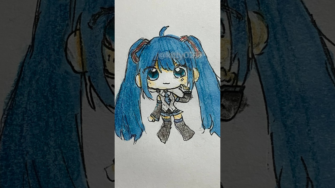 Hatsune Miku Drawing ミクかわいい! #shorts #anime #miku #art