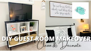 DIY GUEST ROOM MAKEOVER, DECORATE WITH ME, FURNITURE DIY, CUBE STORAGE DIY, GETTING READY FOR GUESTS