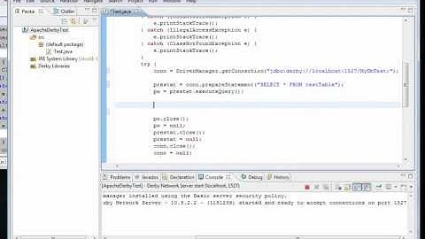Installing and using Apache Derby with Eclipse