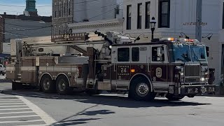 Harrison Ny Fire Department Engine 13 Tower Ladder 24 Engine 12 responding 