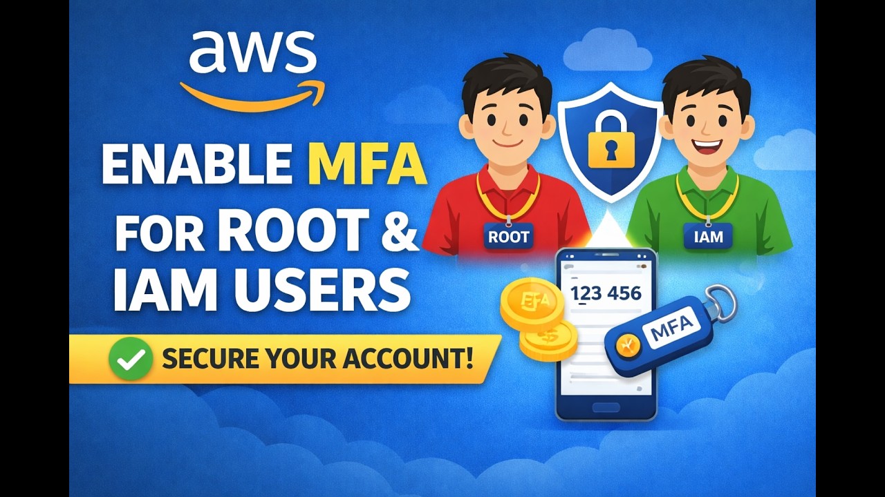 4. Enable MFA for AWS Root & IAM Users - YouTube