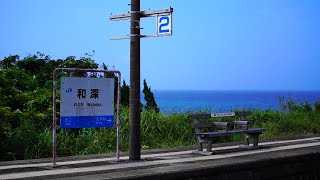 「過疎の無人駅」だけど「海が見える駅」なので「若者が集う絶景駅」和歌山県串本町・和深駅（2021年10月12日）