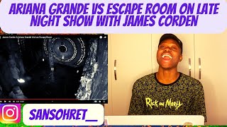 [ARIANA GRANDE REACTION] James Corden & Ariana Grande Visit an Escape Room