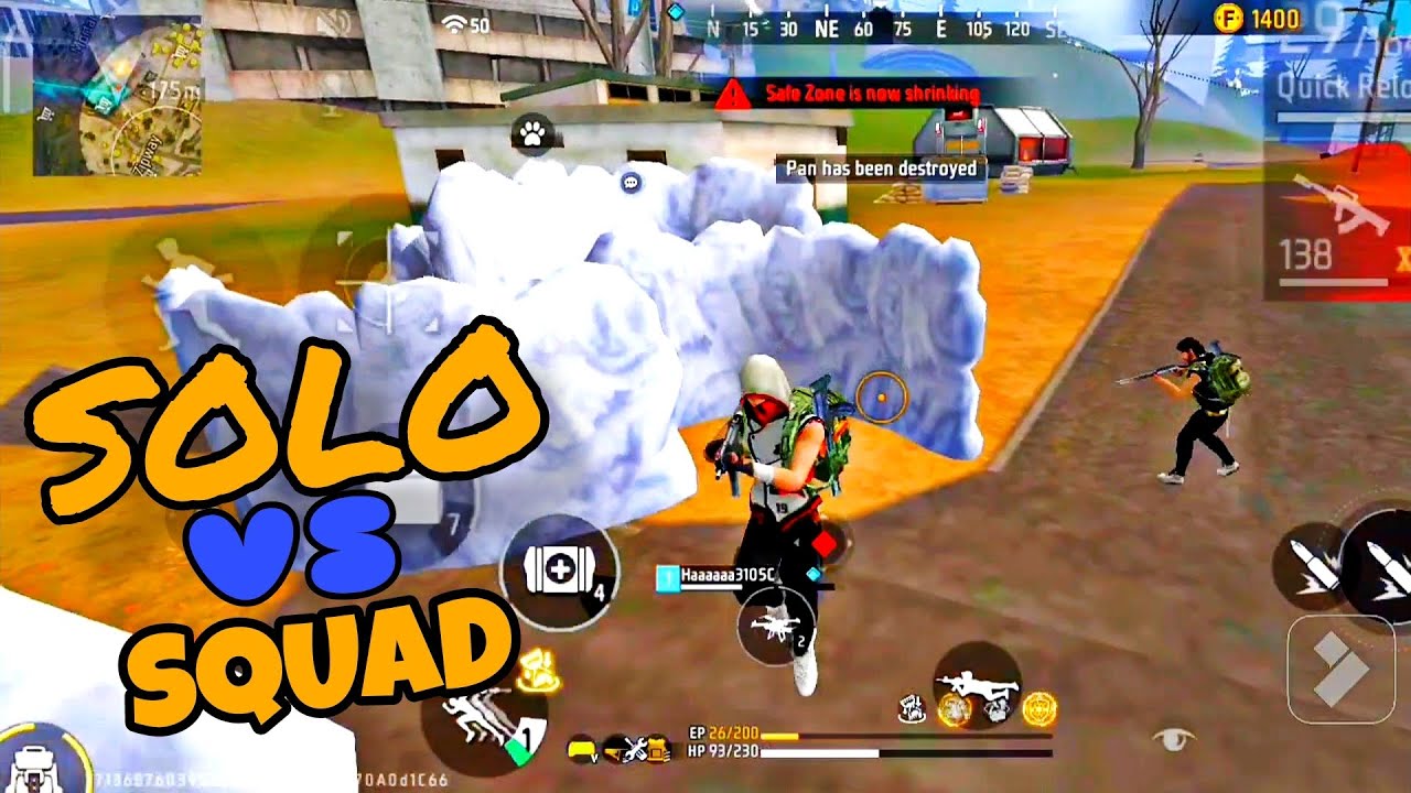 Best solo vs squad gameplay in Ranked match ||Garena Free Fire - YouTube