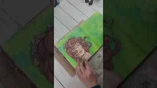 Spring themed art journal page - #makerscreativecollab