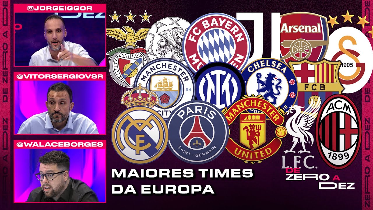 ELENCAMOS QUAIS SÃO OS MAIORES CLUBES DA EUROPA! | DE ZERO A DEZ