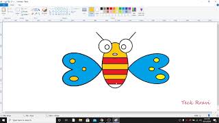 #rravi How to draw in MS Paint || Drawing a simple Butterfly for #kids