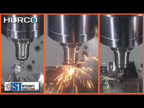 VC Series Cutting 4140 with Integrity Saw & Tool Products | Hurco 5-Axis CNC