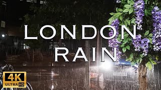 4K Nature in Big City - London UK Rain Sounds / Relaxing Video for Sleep / Soothing Sounds