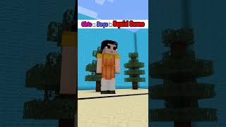 Girls vs Boys in RED LIGHT, GREEN LIGHT in Minecraft #shorts #minecraft