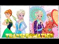 Elsa Frozen &amp; Anna Transform Into Japanese Girls Glow Up Princesses Transformation with Animation
