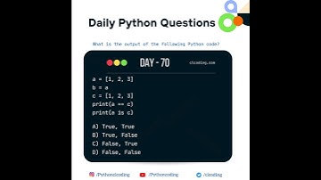Python Coding challenge - Day 70 | What is the output of the following Python code? #python