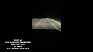 Route 52 - Carroll County - Delineators Night Low Speed