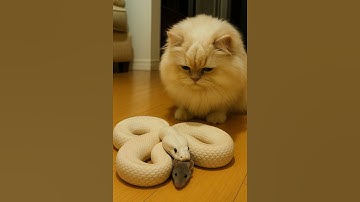 Will the Cat Save the Mouse from the Python? 🐍🐭🐱#cat #shorts #snake  #funny#catandmousegame