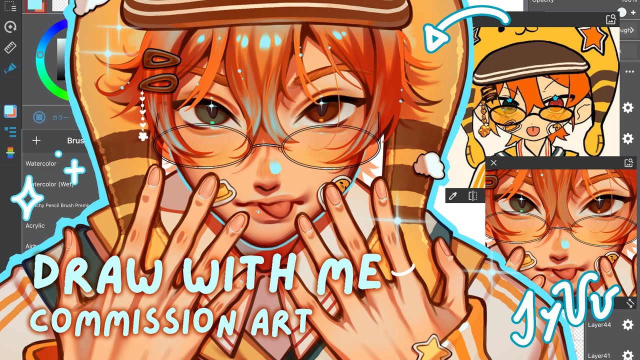 ·˚draw with me | Commission Art - DRAWING A MAN? | Real Time Drawing