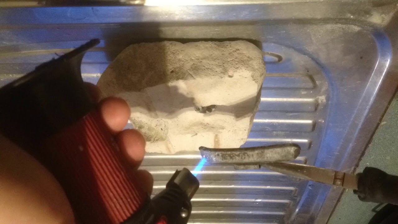 Melting zinc wheel weight YouTube