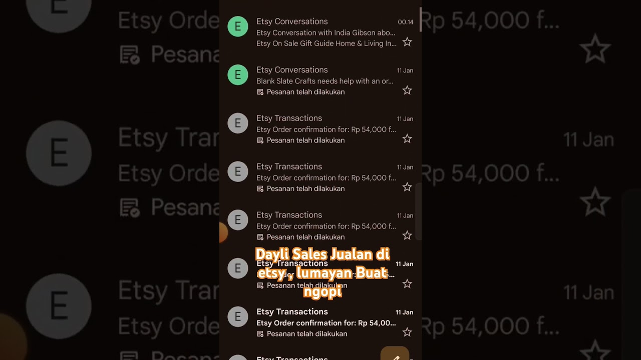 Dayli sales jualan di etsy #etsysales #sales #etsyindonesia #etsyshop