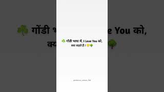 90% Log Nahi Jaante 😳 Gondi Me I Love You Kaise Bolte Hain ❤️ #shorts