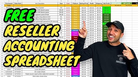 Ebay & Reselling Accounting/Inventory Spreadsheet FREE DOWNLOAD - Every Reseller NEEDS This!