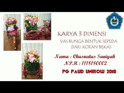 Karya 3 Dimensi Vas bunga berbentuk sepeda dari kertas ...